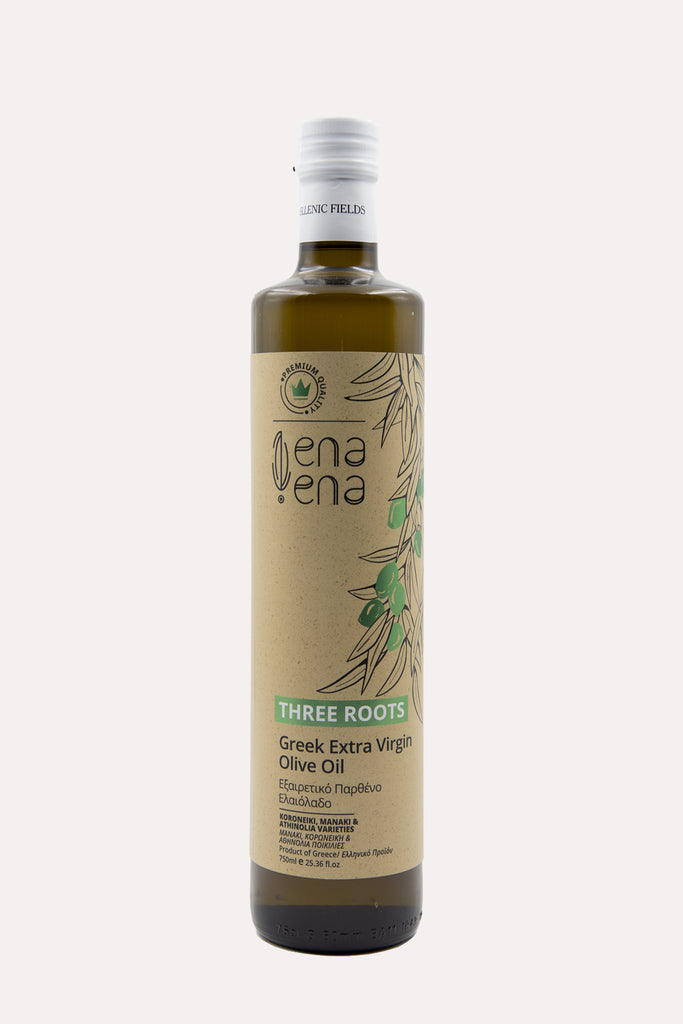 <span> Έξαιρετικό Παρθένο <BR></span>Ελαιόλαδο <br> Three Roots <br> <span>750ml </span>